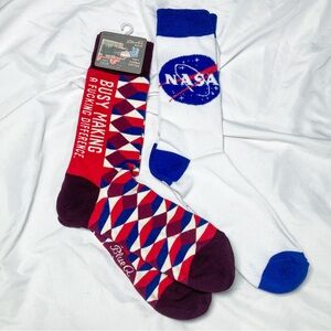 Brand New Graphic NASA and Blue Q Socks (2 Pair)